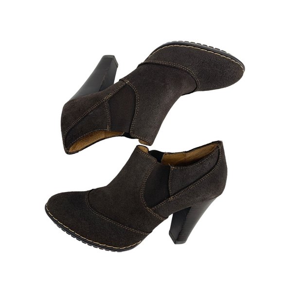 Sofft Simola Dark Brown Suede Ankle Bootie Heels Size 9M - Picture 7 of 7